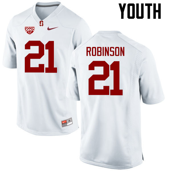 Youth Stanford Cardinal #21 Curtis Robinson College Football Jerseys Sale-White - Click Image to Close